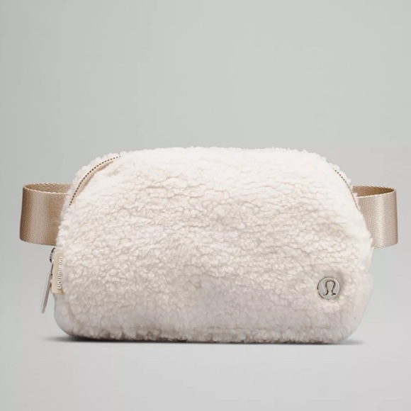 lululemon athletica Handbags - Lululemon White Fleece Everywhere Belt Bag Crossbody Bag Ivory Natural Nwt